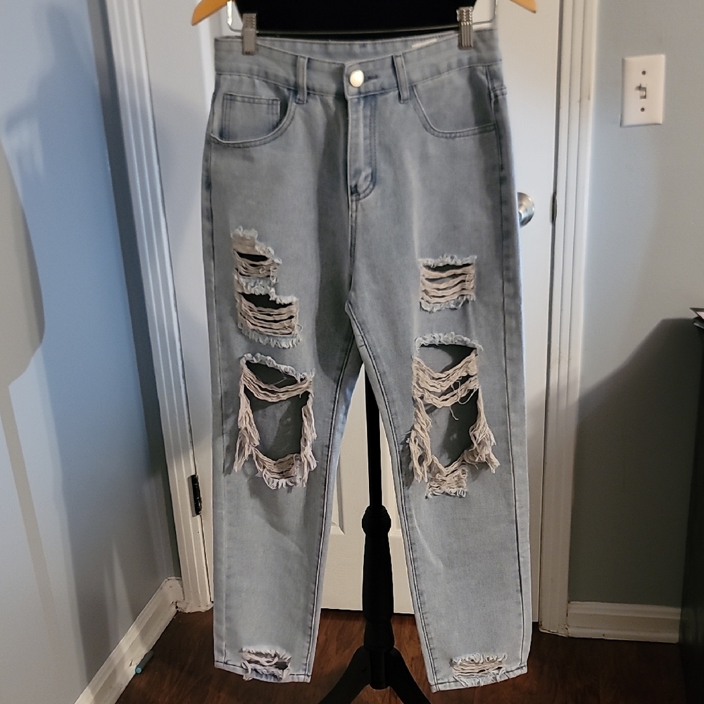 Distressed Light Wash Jeans
